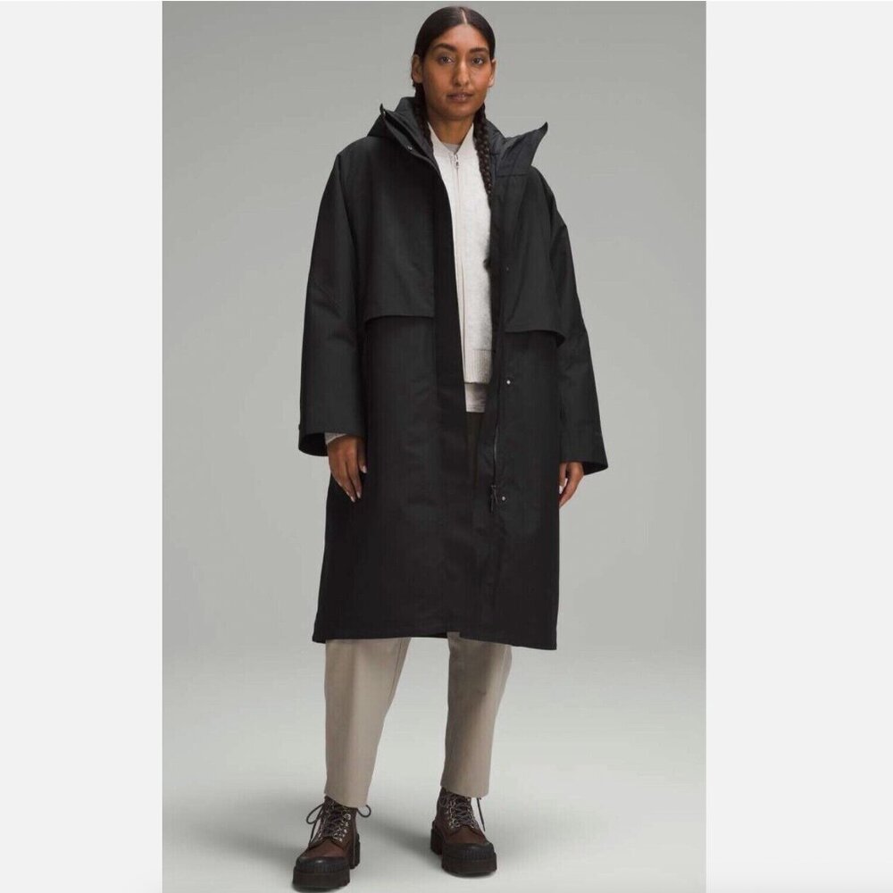 Lululemon 3 In 1 Insulated Rain Coat Jacket Parka Size 10 Black $498 Retail